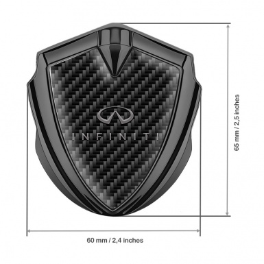 Infiniti Metal 3D Domed Emblem Graphite Black Carbon Gradient Logo Design