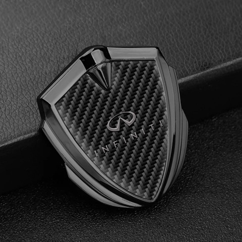 Infiniti Metal 3D Domed Emblem Graphite Black Carbon Gradient Logo Design