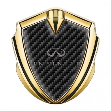 Infiniti Metal 3D Domed Emblem Gold Black Carbon Gradient Logo Design