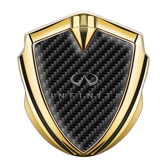 Infiniti Metal 3D Domed Emblem Gold Black Carbon Gradient Logo Design