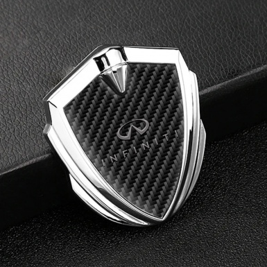Infiniti Metal 3D Domed Emblem Silver Black Carbon Gradient Logo Design