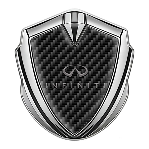 Infiniti Metal 3D Domed Emblem Silver Black Carbon Gradient Logo Design