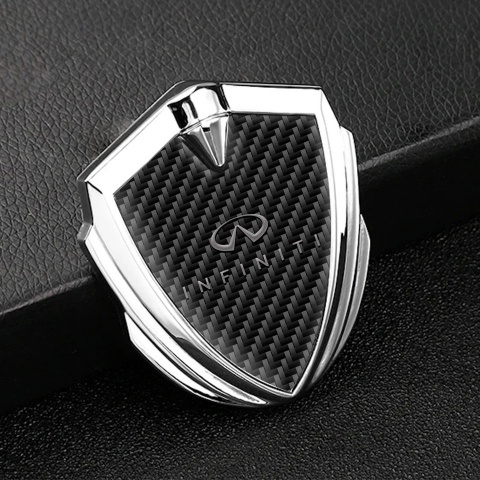 Infiniti Metal 3D Domed Emblem Silver Black Carbon Gradient Logo Design