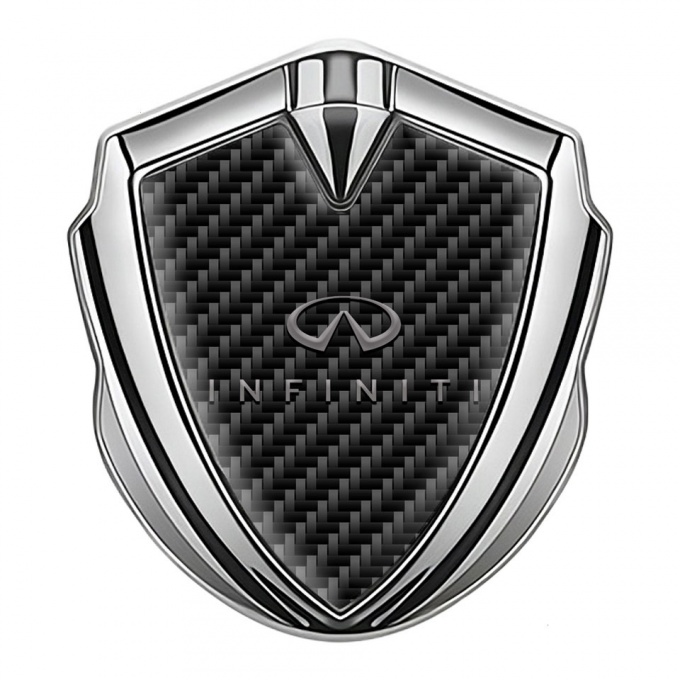 Infiniti Metal 3D Domed Emblem Silver Black Carbon Gradient Logo Design