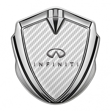 Infiniti Emblem Badge Self Adhesive Silver White Carbon Gradient Edition