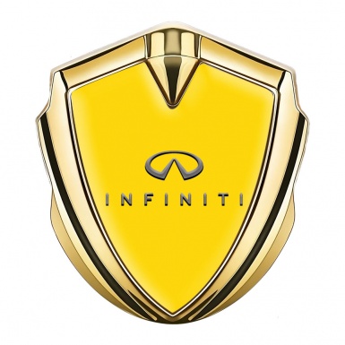 Infiniti Emblem Fender Badge Gold Yellow Base Elegant Logo Design
