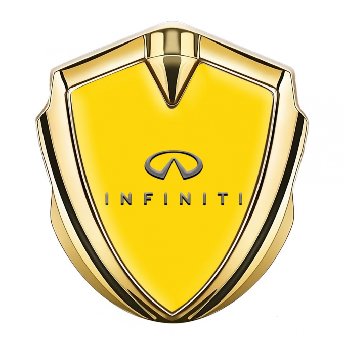 Infiniti Emblem Fender Badge Gold Yellow Base Elegant Logo Design