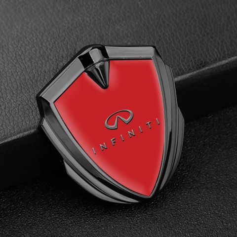 Infiniti Fender Emblem Badge Graphite Red Base Grey Gradient Logo