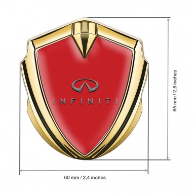 Infiniti Fender Emblem Badge Gold Red Base Grey Gradient Logo