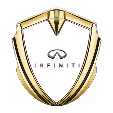 Infiniti Emblem Trunk Badge Gold White Background Slim Logo Edition