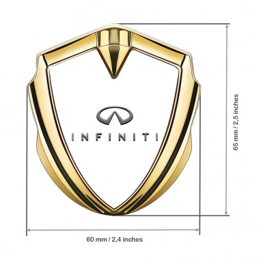 Infiniti Emblem Trunk Badge Gold White Background Slim Logo Edition