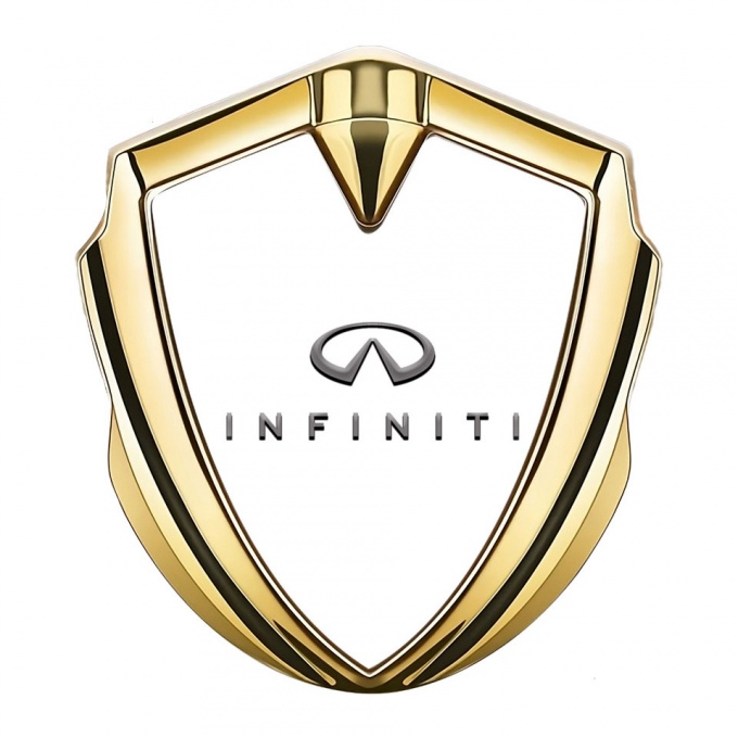 Infiniti Emblem Trunk Badge Gold White Background Slim Logo Edition