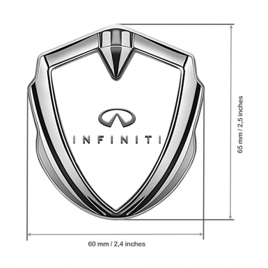 Infiniti Emblem Trunk Badge Silver White Background Slim Logo Edition
