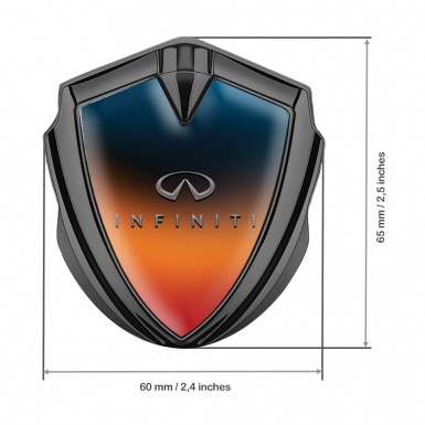 Infiniti Bodyside Emblem Badge Graphite Color Gradient Grey Logo Design