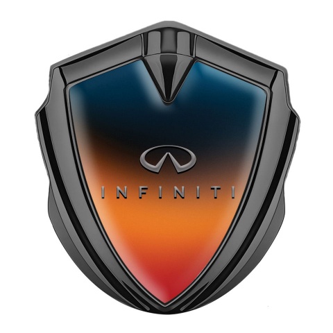 Infiniti Bodyside Emblem Badge Graphite Color Gradient Grey Logo Design