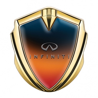 Infiniti Bodyside Emblem Badge Gold Color Gradient Grey Logo Design