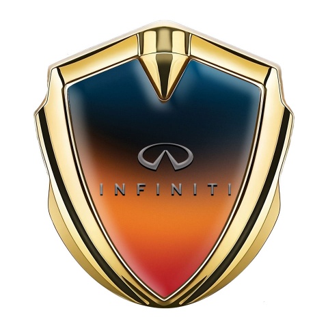 Infiniti Bodyside Emblem Badge Gold Color Gradient Grey Logo Design