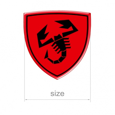 Fiat Abarth Silicone Sticker Red Domed Emblem