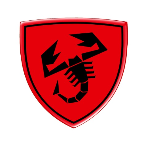 Fiat Abarth Silicone Sticker Red Domed Emblem