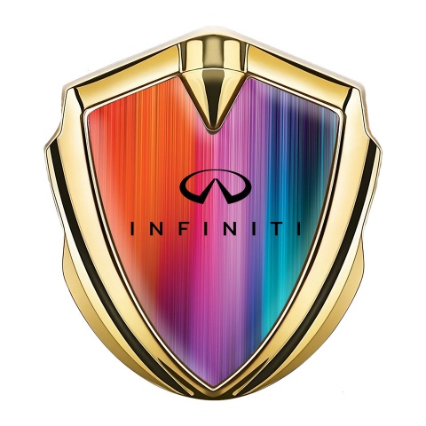 Infiniti Metal 3D Domed Emblem Gold Color Gradient Black Logo Edition