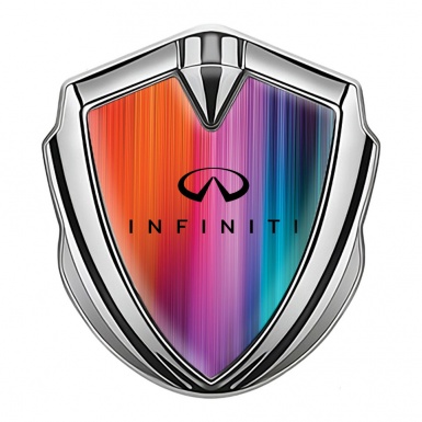 Infiniti Metal 3D Domed Emblem Silver Color Gradient Black Logo Edition