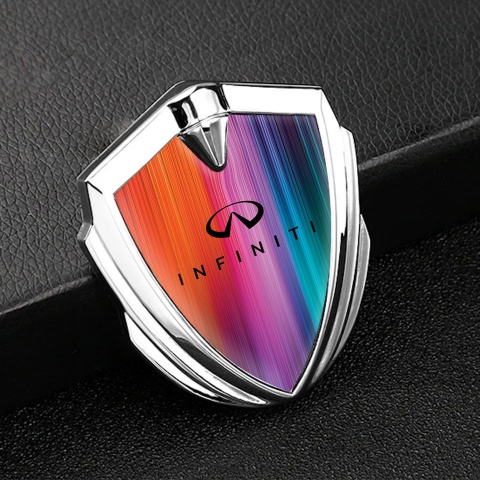 Infiniti Metal 3D Domed Emblem Silver Color Gradient Black Logo Edition