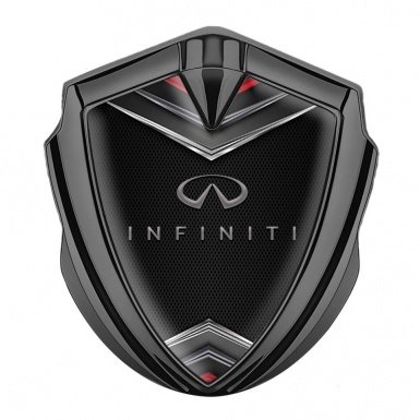 Infiniti Bodyside Badge Self Adhesive Graphite Dark Mesh Chrome Crest