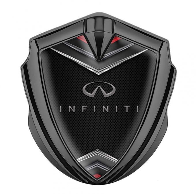 Infiniti Bodyside Badge Self Adhesive Graphite Dark Mesh Chrome Crest