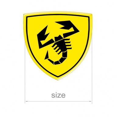 Fiat Abarth Emblem Silicone Sticker Yellow Domed