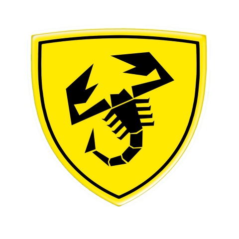 Fiat Abarth Emblem Silicone Sticker Yellow Domed