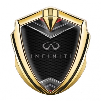 Infiniti Bodyside Badge Self Adhesive Gold Dark Mesh Chrome Crest