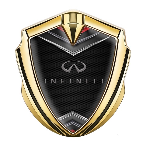 Infiniti Bodyside Badge Self Adhesive Gold Dark Mesh Chrome Crest