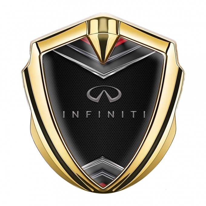 Infiniti Bodyside Badge Self Adhesive Gold Dark Mesh Chrome Crest