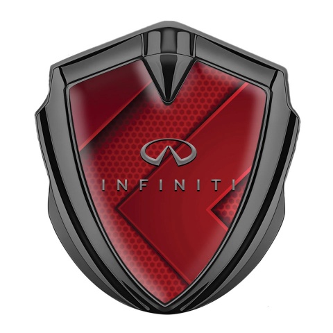 Infiniti Fender Emblem Badge Graphite Red Honeycomb Fragments Design