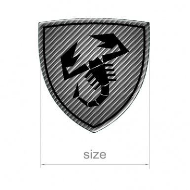 Fiat Abarth Emblem Silicone Sticker Domed Carbon
