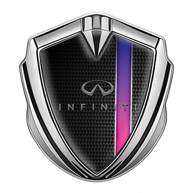 Infiniti Bodyside Emblem Badge Silver Black Carbon Vivid Stripe Edition