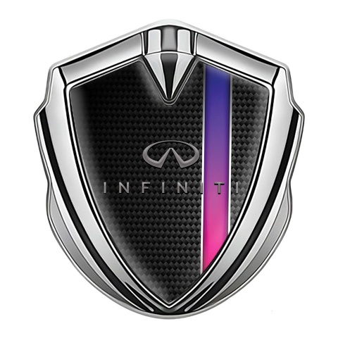 Infiniti Bodyside Emblem Badge Silver Black Carbon Vivid Stripe Edition