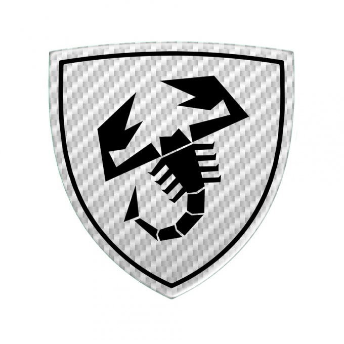 Fiat Abarth Emblem Silicone Sticker Domed Light Carbon