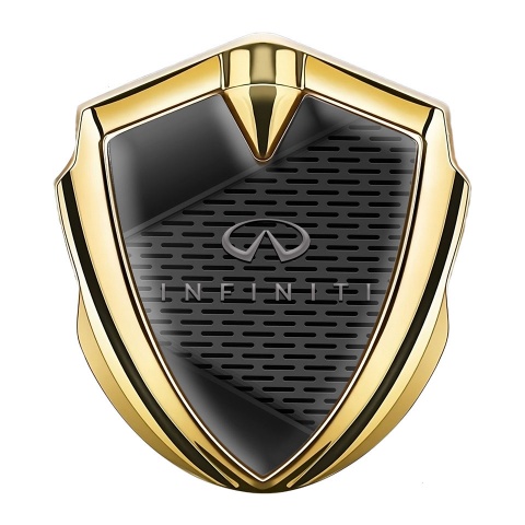Infiniti Emblem Car Badge Gold Charcoal Grate Dark Panels Edition