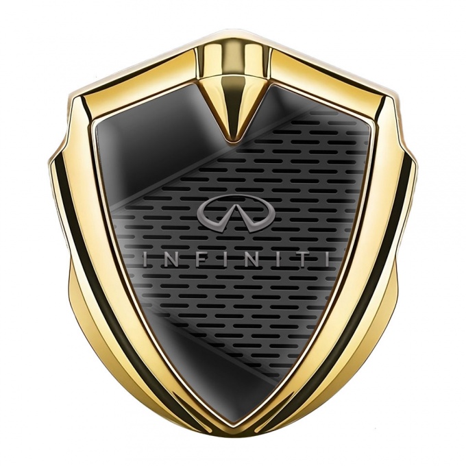 Infiniti Emblem Car Badge Gold Charcoal Grate Dark Panels Edition