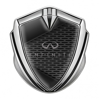 Infiniti Emblem Car Badge Silver Charcoal Grate Dark Panels Edition