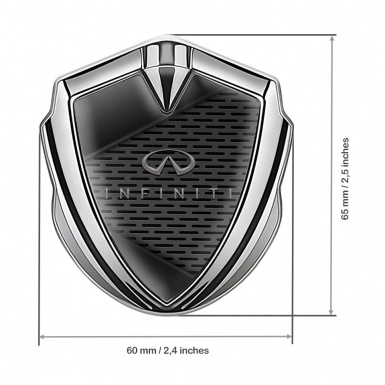 Infiniti Emblem Car Badge Silver Charcoal Grate Dark Panels Edition