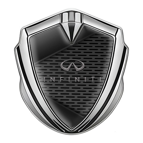 Infiniti Emblem Car Badge Silver Charcoal Grate Dark Panels Edition