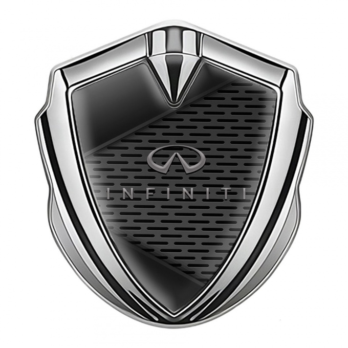 Infiniti Emblem Car Badge Silver Charcoal Grate Dark Panels Edition
