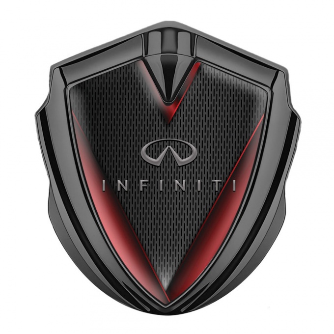 Infiniti Bodyside Domed Emblem Graphite Fine Grate Red Side Fragments