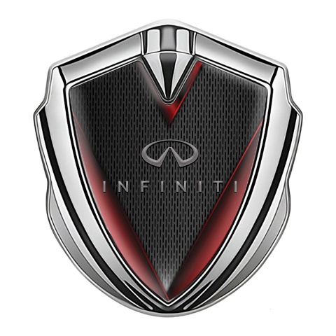 Infiniti Bodyside Domed Emblem Silver Fine Grate Red Side Fragments