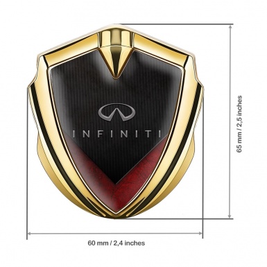 Infiniti Bodyside Emblem Self Adhesive Gold Dark Panel Red Fragments