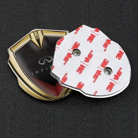Infiniti Bodyside Emblem Self Adhesive Gold Dark Panel Red Fragments