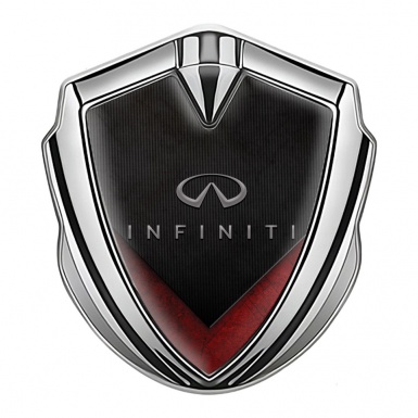 Infiniti Bodyside Emblem Self Adhesive Silver Dark Panel Red Fragments