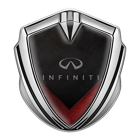 Infiniti Bodyside Emblem Self Adhesive Silver Dark Panel Red Fragments